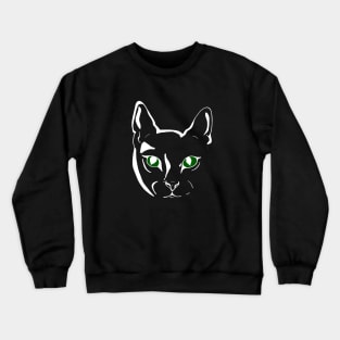 Cat face with green eyes Crewneck Sweatshirt